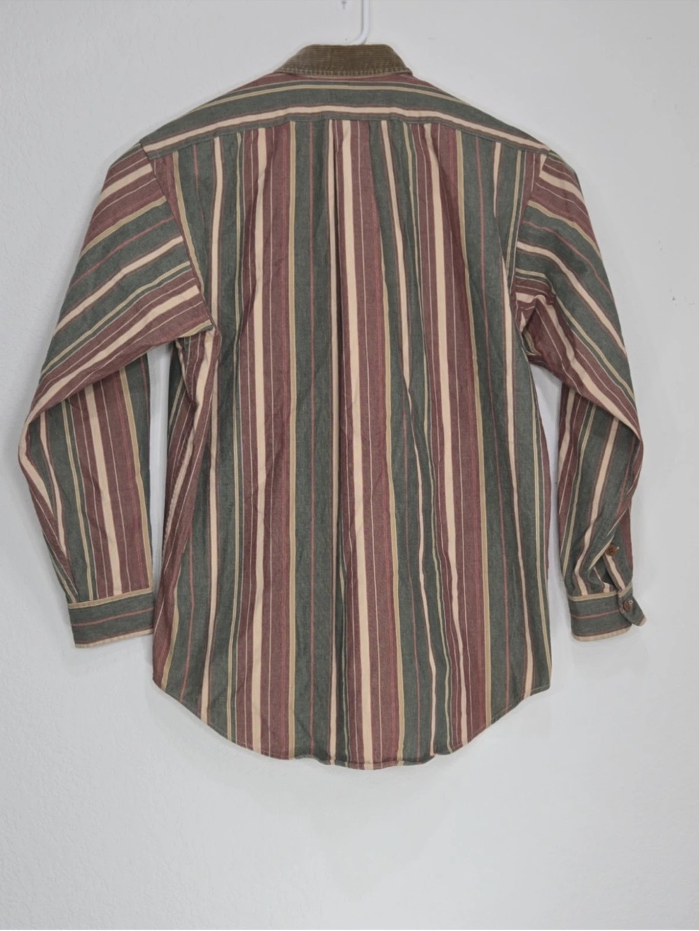 Polo Ralph Lauren Striped Vintage Cotton With Corduroy Collar Shacket Half Zip M - Picture 2 of 7